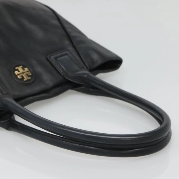TORY BURCH Tote Bag Leather Black Gold Auth - Picture 8 of 16
